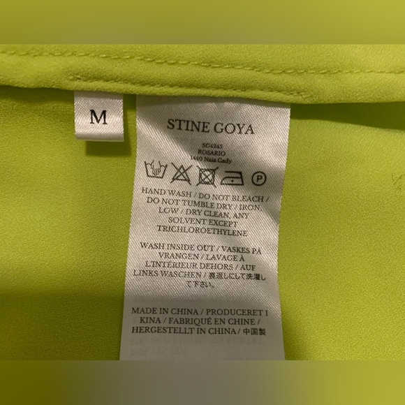 Stine Goya Rosario Dress color Yuzu/Green size Medium Tie Bow Straps NWT - Picture 13 of 15